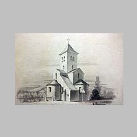 Germigny-des-Pres, Représentation du chevet de l’église en 1841 par Albert Delton, journals.openedition.org (culture.gouv.fr).jpg